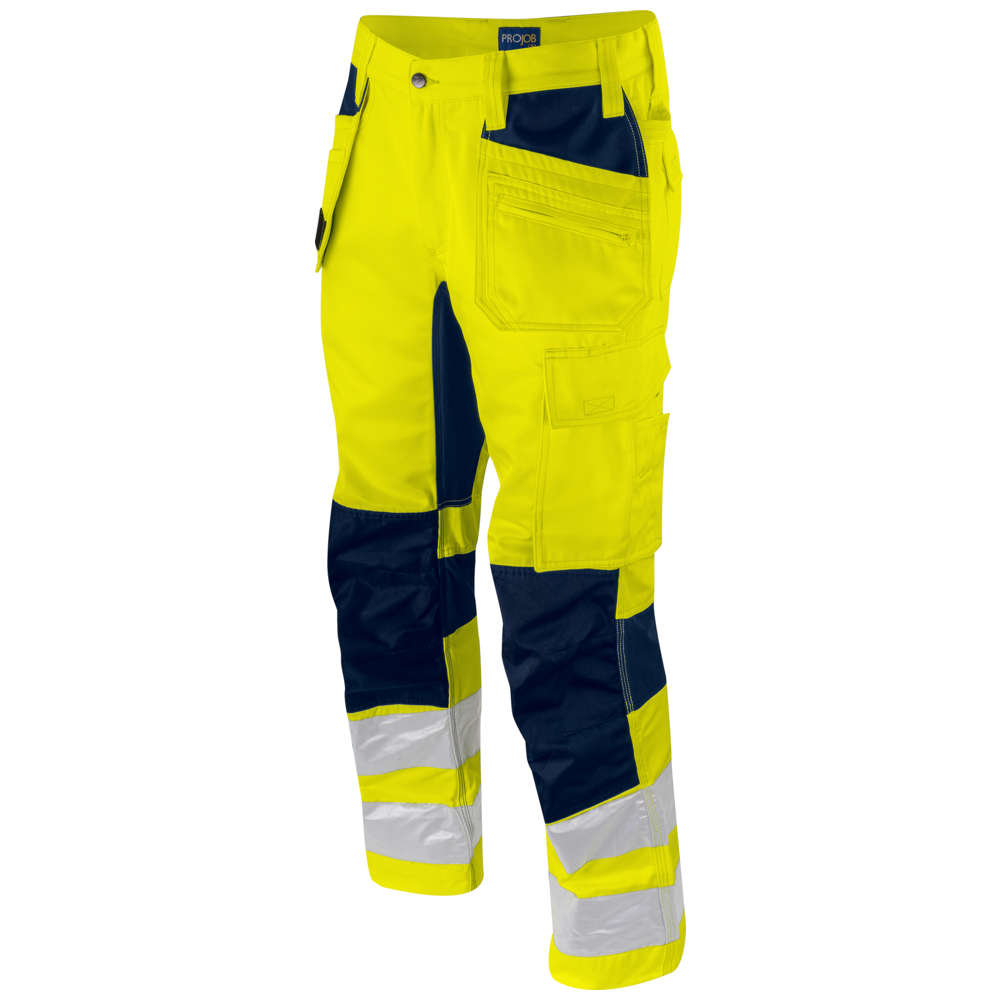 Projob Prio 6570 Signalisatie Stretchbroek Met Kniezakken En Spijkerzakken EN ISO 20471 Klasse 2 646570