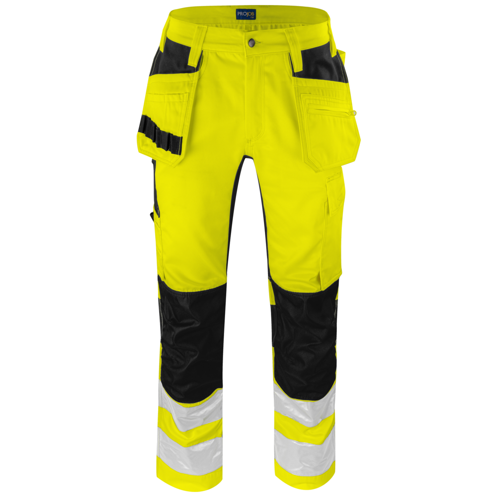 Projob Prio 6570 Hi-vis Stretch Pants With Knee Pockets And Nail Pockets EN ISO 20471 Class 2 646570