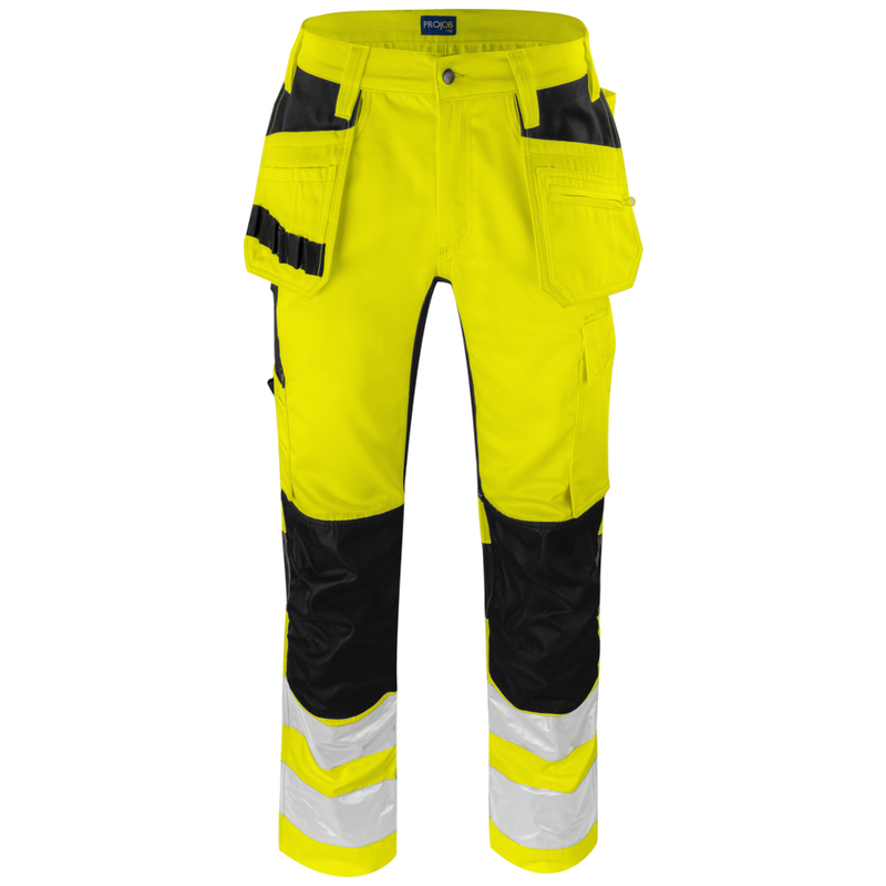 Projob Prio 6570 Hi-Vis-Stretchhosen mit Knietaschen und Nageltaschen EN ISO 20471 Klasse 2 646570