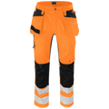 Projob Prio 6570 Signalisatie Stretchbroek Met Kniezakken En Spijkerzakken EN ISO 20471 Klasse 2 646570