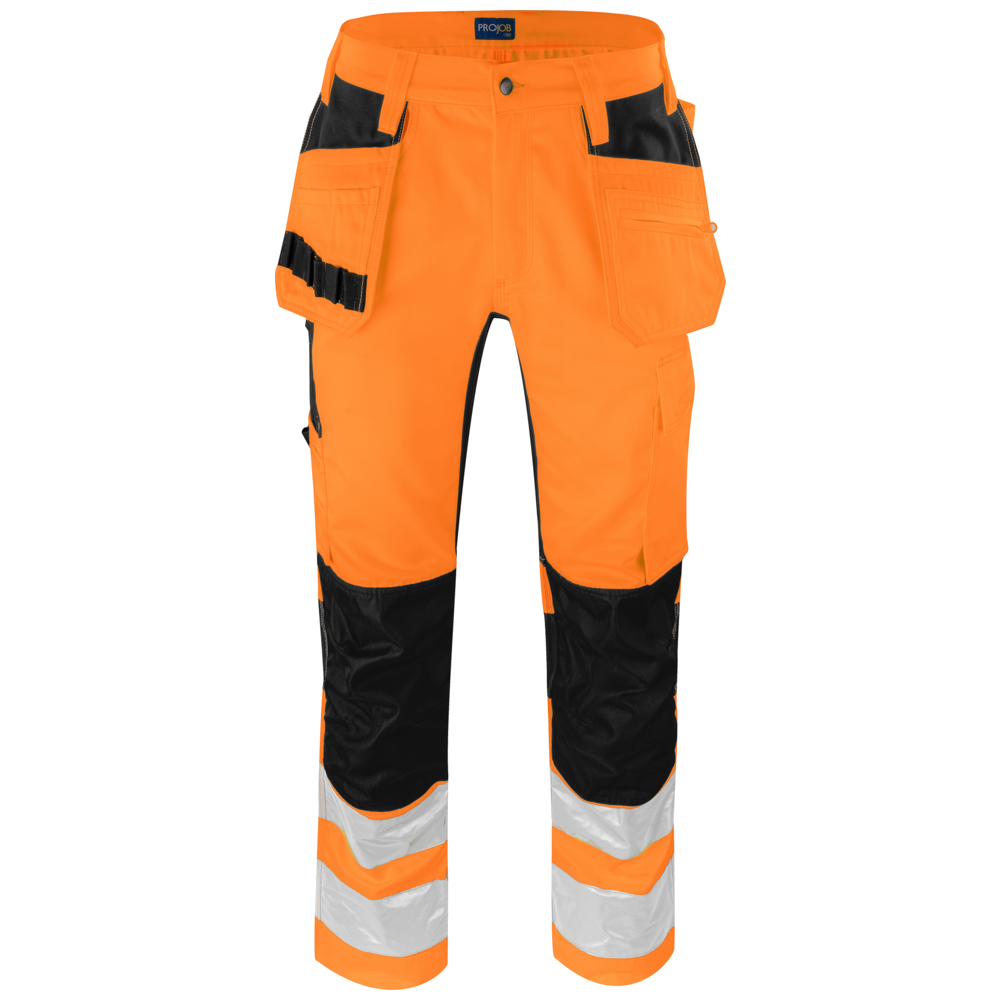 Projob Prio 6570 Signalisatie Stretchbroek Met Kniezakken En Spijkerzakken EN ISO 20471 Klasse 2 646570