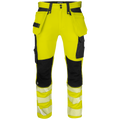 Projob Workwear 6571 Signalisatiestretchbroek Met Kniezakken En Spijkerzakken EN ISO 20471 Klasse 2 646571
