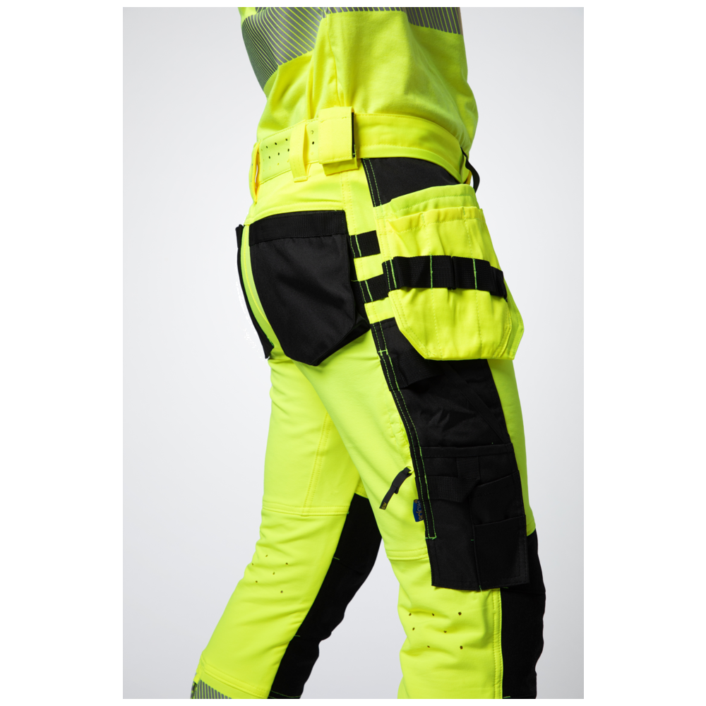 Projob Workwear 6571 Signalisatiestretchbroek Met Kniezakken En Spijkerzakken EN ISO 20471 Klasse 2 646571