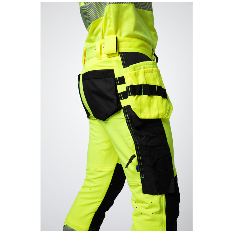 Projob Workwear 6571 Signalisatiestretchbroek Met Kniezakken En Spijkerzakken EN ISO 20471 Klasse 2 646571