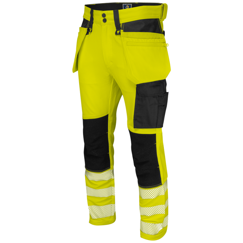 Projob Workwear 6571 Signalisatiestretchbroek Met Kniezakken En Spijkerzakken EN ISO 20471 Klasse 2 646571