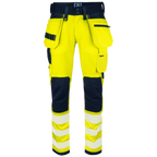 Projob Workwear 6573 Signalisatiestretchbroek Met Kniezakken En Spijkerzakken EN ISO 20471 Klasse 2 646573