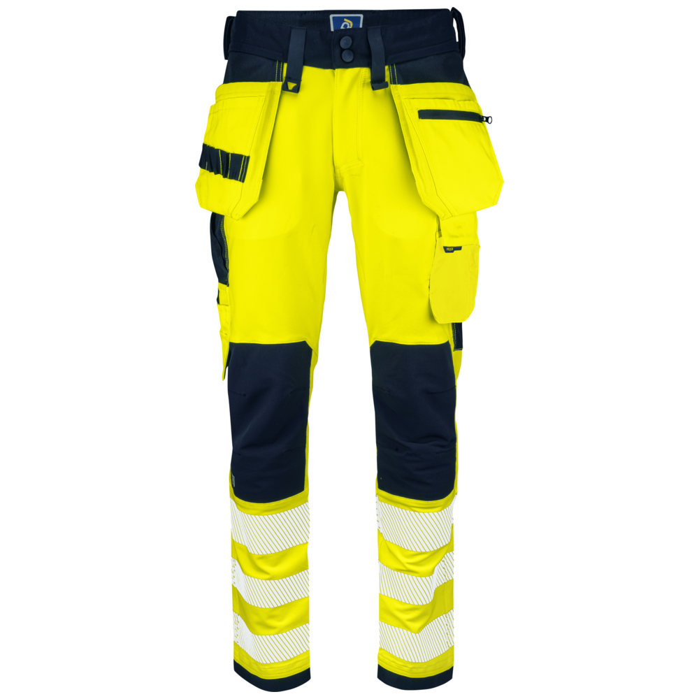 Projob Workwear 6573 Signalisatiestretchbroek Met Kniezakken En Spijkerzakken EN ISO 20471 Klasse 2 646573
