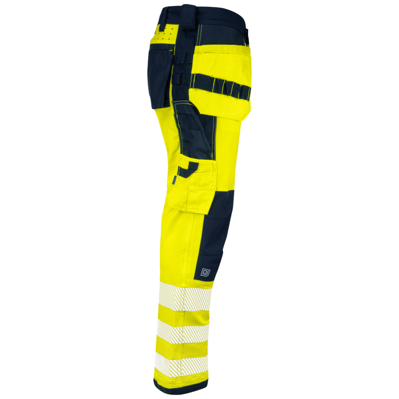 Projob Workwear 6573 Signalisatiestretchbroek Met Kniezakken En Spijkerzakken EN ISO 20471 Klasse 2 646573