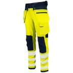 Projob Workwear 6573 Signalisatiestretchbroek Met Kniezakken En Spijkerzakken EN ISO 20471 Klasse 2 646573
