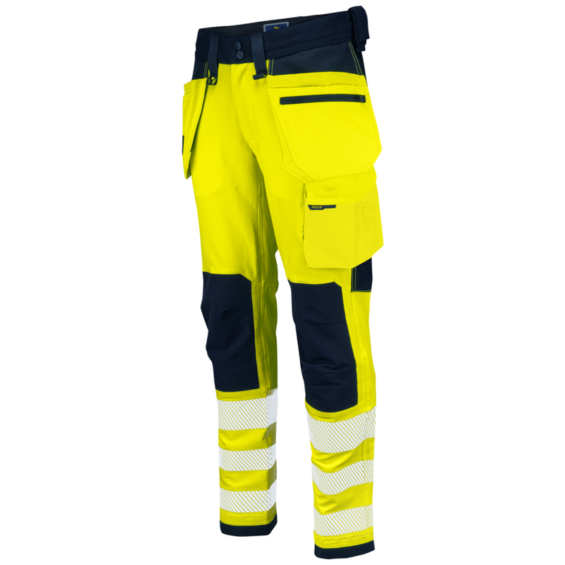 Projob Workwear 6573 Signalisatiestretchbroek Met Kniezakken En Spijkerzakken EN ISO 20471 Klasse 2 646573