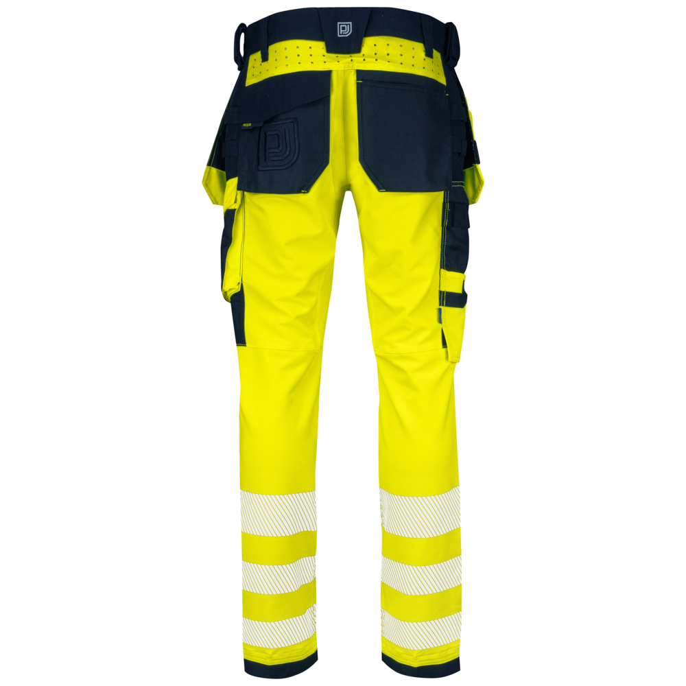 Projob Workwear 6573 Signalisatiestretchbroek Met Kniezakken En Spijkerzakken EN ISO 20471 Klasse 2 646573