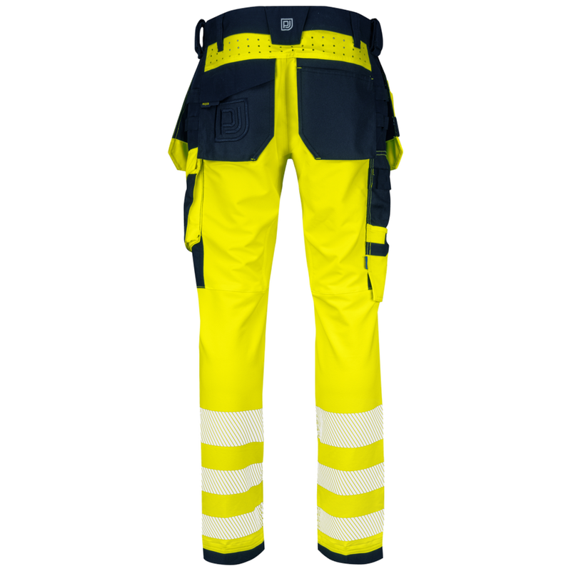 Projob Workwear 6573 Signalisatiestretchbroek Met Kniezakken En Spijkerzakken EN ISO 20471 Klasse 2 646573