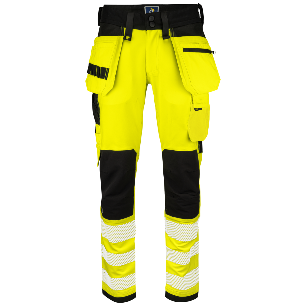 Projob Workwear 6573 Signalisatiestretchbroek Met Kniezakken En Spijkerzakken EN ISO 20471 Klasse 2 646573
