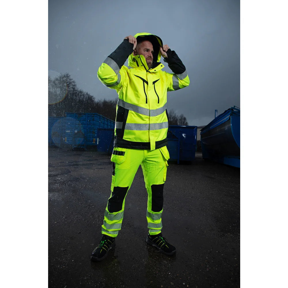 Projob Workwear 6573 Signalisatiestretchbroek Met Kniezakken En Spijkerzakken EN ISO 20471 Klasse 2 646573