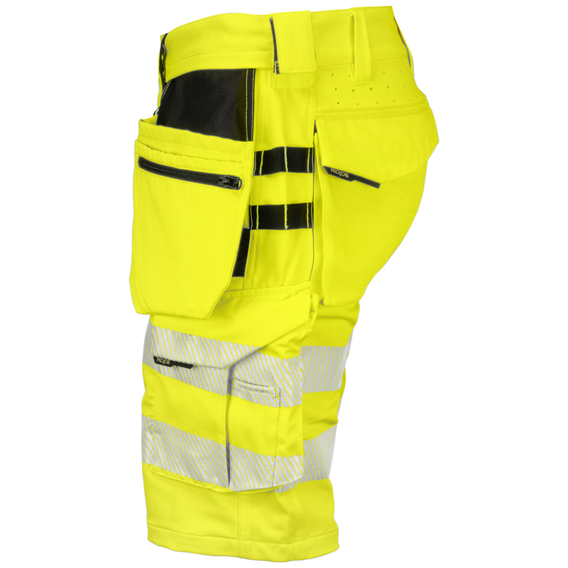 Projob Workwear 6575 Hi-vis Stretch Shorts with Nail Pockets EN ISO 20471 Class 2 646575