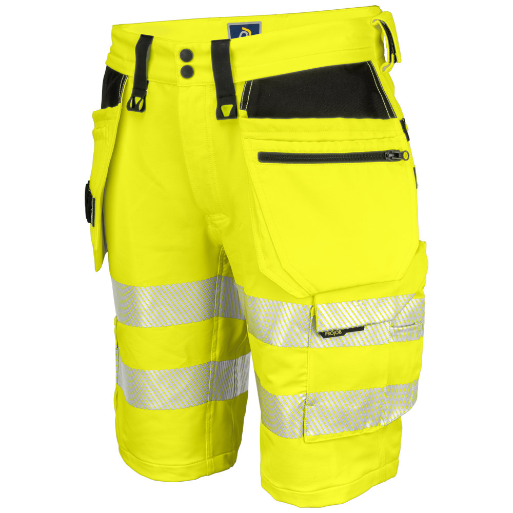 Projob Workwear 6575 Hi-Vis-Stretchshorts mit Nageltaschen EN ISO 20471 Klasse 2 646575