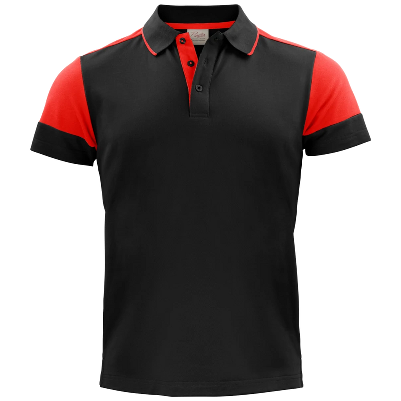 pt5024-9040_printer-prime-polo-heren-2265024-zwart-rood-primepolo-blackred-front