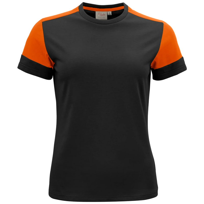 pt4031-9030_printer-prime-t-shirt-dames-2264031-zwart-oranje-primetlady-blackorange-front