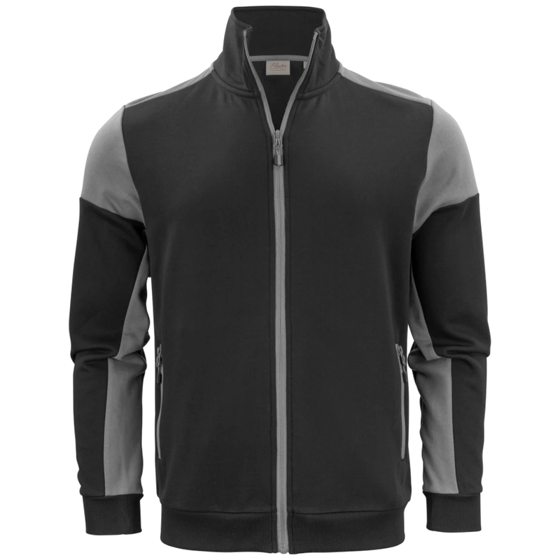 pt2061-9093_printer-prime-sweater-volledige-rits-heren-2262061-zwart-staalgrijs-primesweatvest-blackanthracite-front
