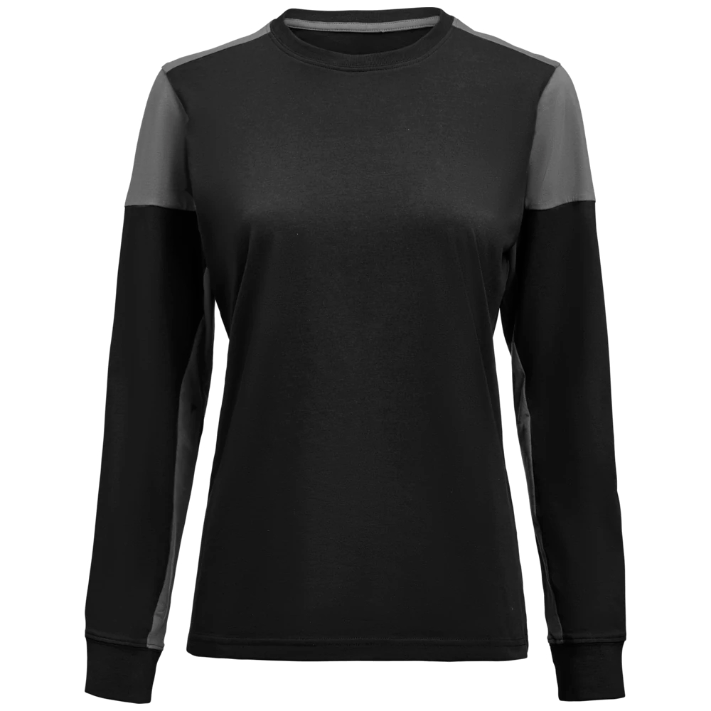 pt4037-9093_printer-prime-t-shirt-long-sleeve-t-shirt-dames-2264037-zwart-staalgrijs-primet-shirtlslady-front