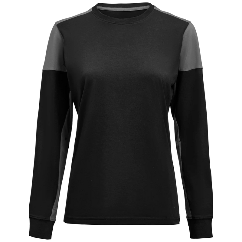 pt4037-9093_printer-prime-t-shirt-long-sleeve-t-shirt-dames-2264037-zwart-staalgrijs-primet-shirtlslady-front