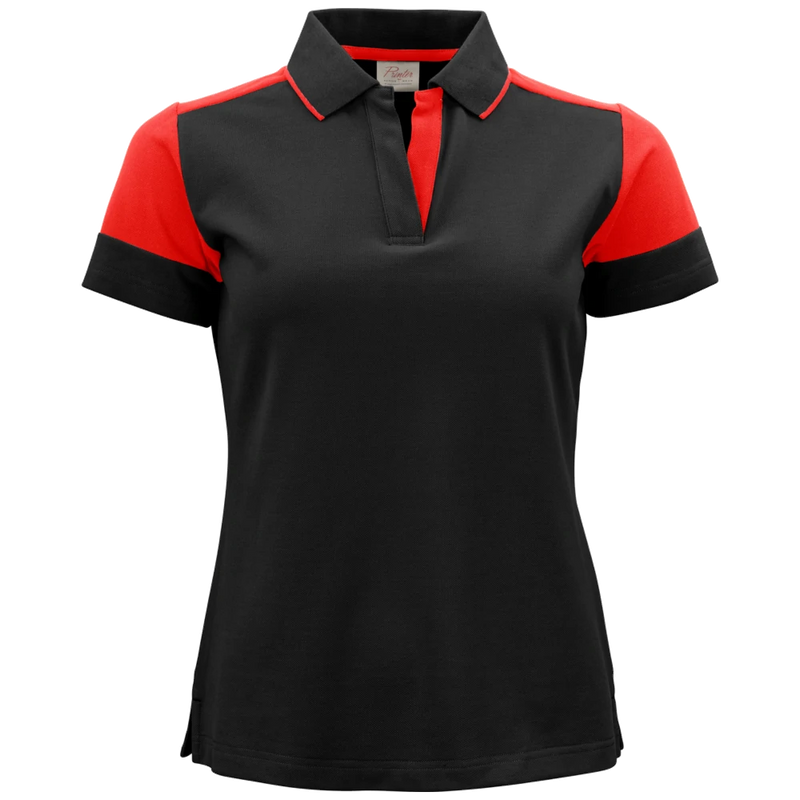 pt5025-9040_printer-prime-polo-dames-2265025-zwart-rood-primepololady-blackred-front