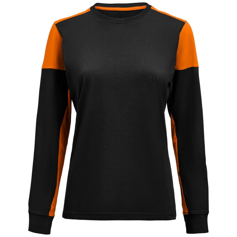 pt4037-9030_printer-prime-t-shirt-long-sleeve-t-shirt-dames-2264037-zwart-oranje-primet-shirtlslady-front