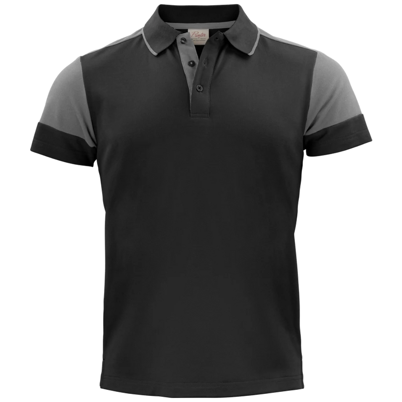 pt5024-9093_printer-prime-polo-heren-2265024-zwart-staalgrijs-primepolo-blackanthracite-front
