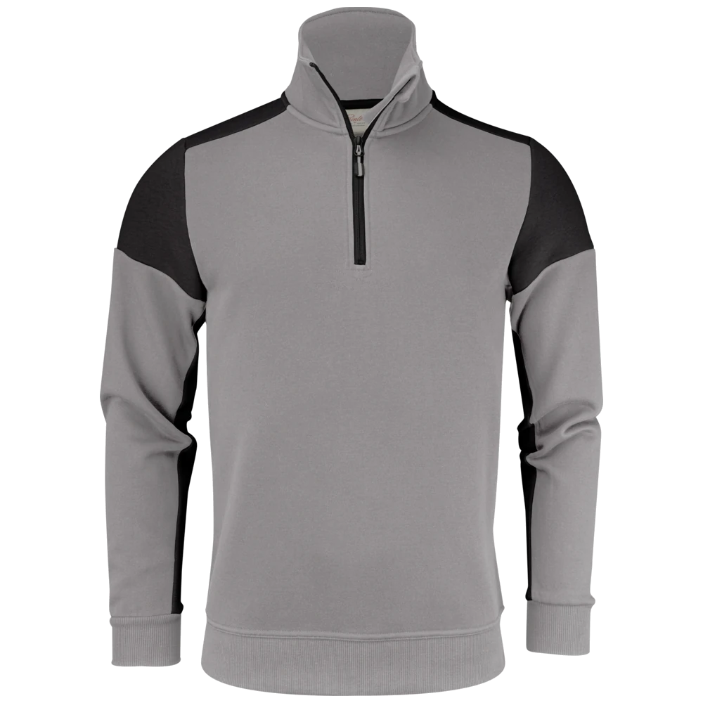 pt2069-9390_printer-prime-sweater-halve-rits-unisex-2262069-staalgrijs-zwart-prime-halfzip-front