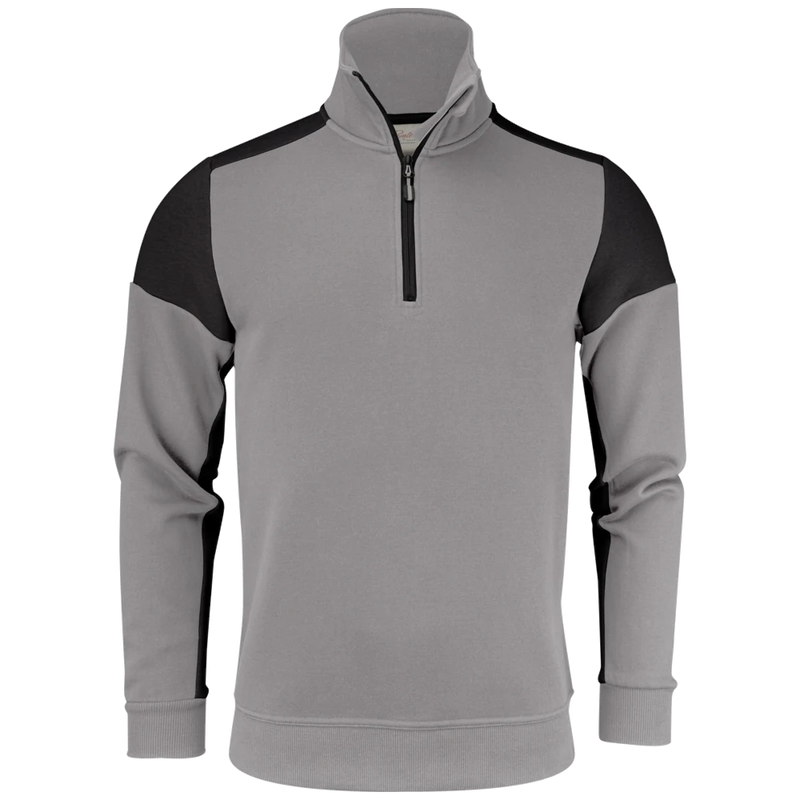 pt2069-9390_printer-prime-sweater-halve-rits-unisex-2262069-staalgrijs-zwart-prime-halfzip-front