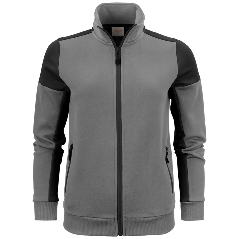 pt2062-9390_printer-prime-sweater-volledige-rits-dames-2262062-staalgrijs-zwart-primesweatvestlady-anthraciteblack-front
