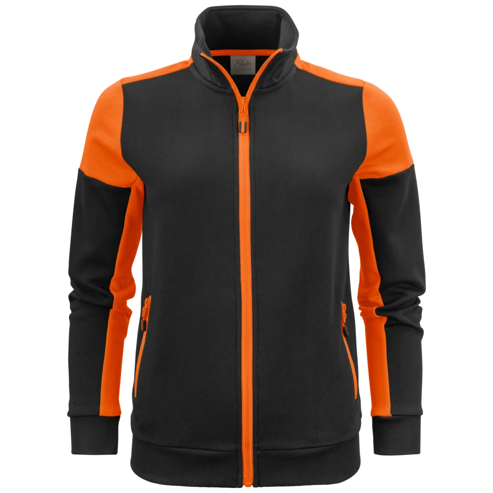 pt2062-9030_printer-prime-sweater-volledige-rits-dames-2262062-zwart-oranje-primesweatvestlady-blackorange-front