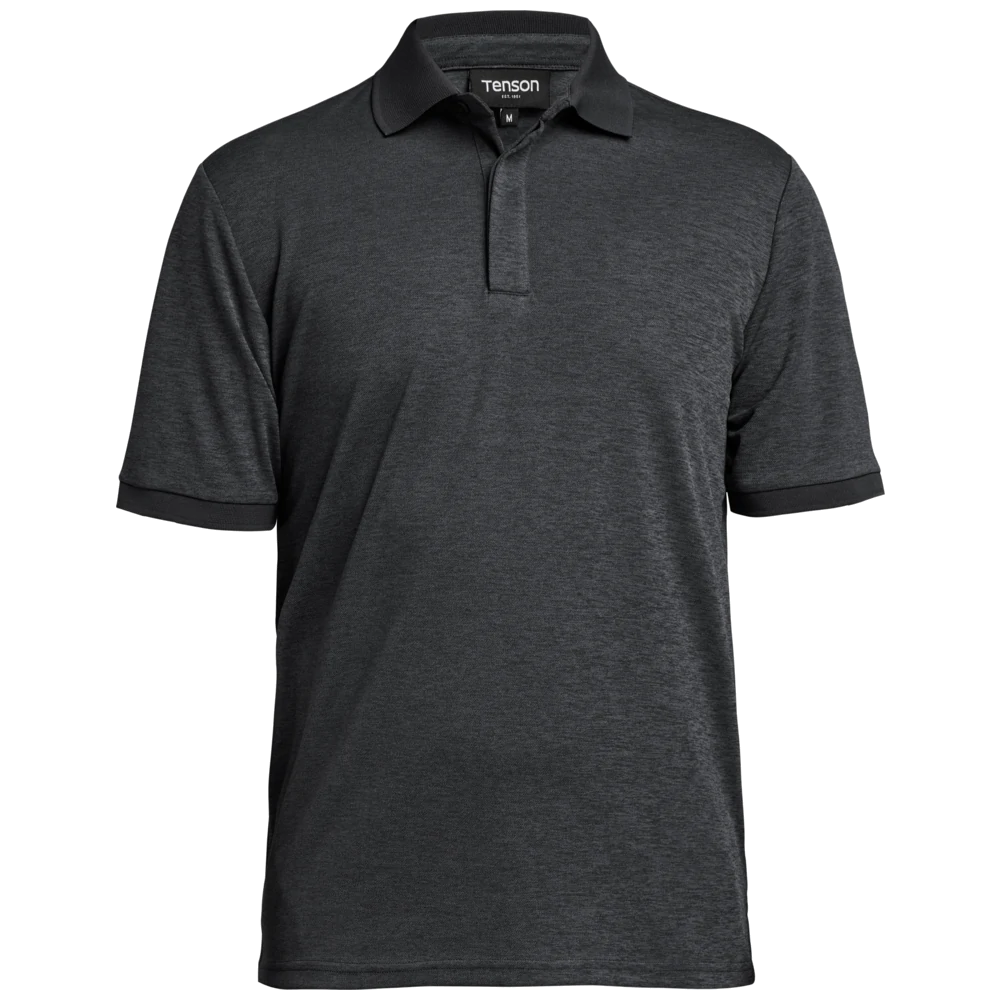 tn8060_tenson-txlite-melange-polo-heren-465018060465018060-999-txlitemelangepolo-front-black