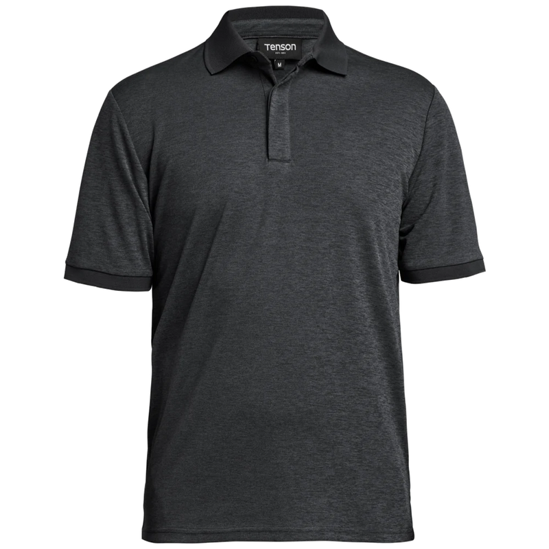 tn8060_tenson-txlite-melange-polo-heren-465018060465018060-999-txlitemelangepolo-front-black
