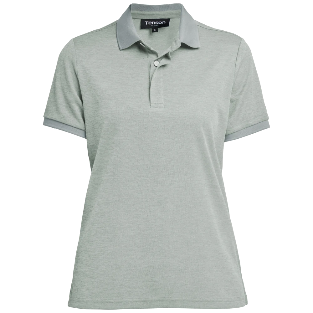 tn8061-653_tenson-txlite-melange-polo-dames-465018061-grijs-groen-txlitemelangepolo-front-greygreen