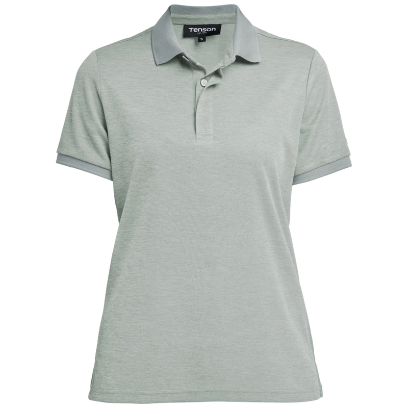 tn8061-653_tenson-txlite-melange-polo-dames-465018061-grijs-groen-txlitemelangepolo-front-greygreen