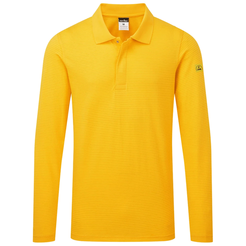 as23-ge_portwest-anti-statische-esd-polo-l-s-geel