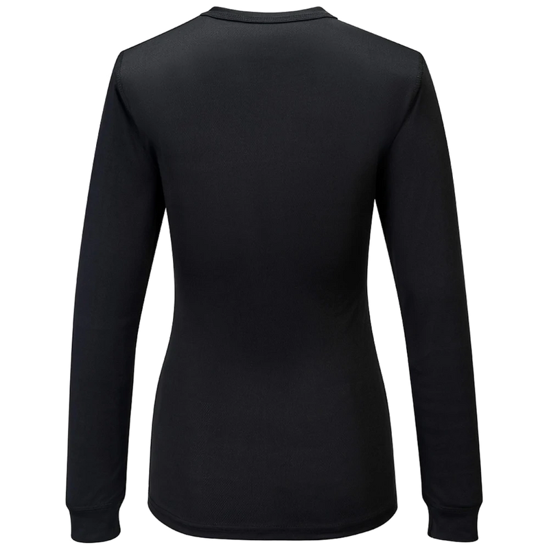 b136_portwest-dames-baselayer-top-lange-mouw-zwart-back