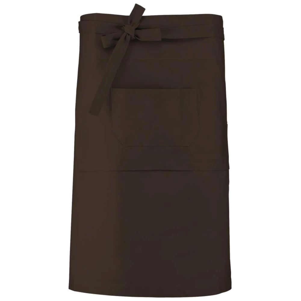 k887-cho_kariban-katoenen-lang-schort-63-x-90-chocoladebruin-front