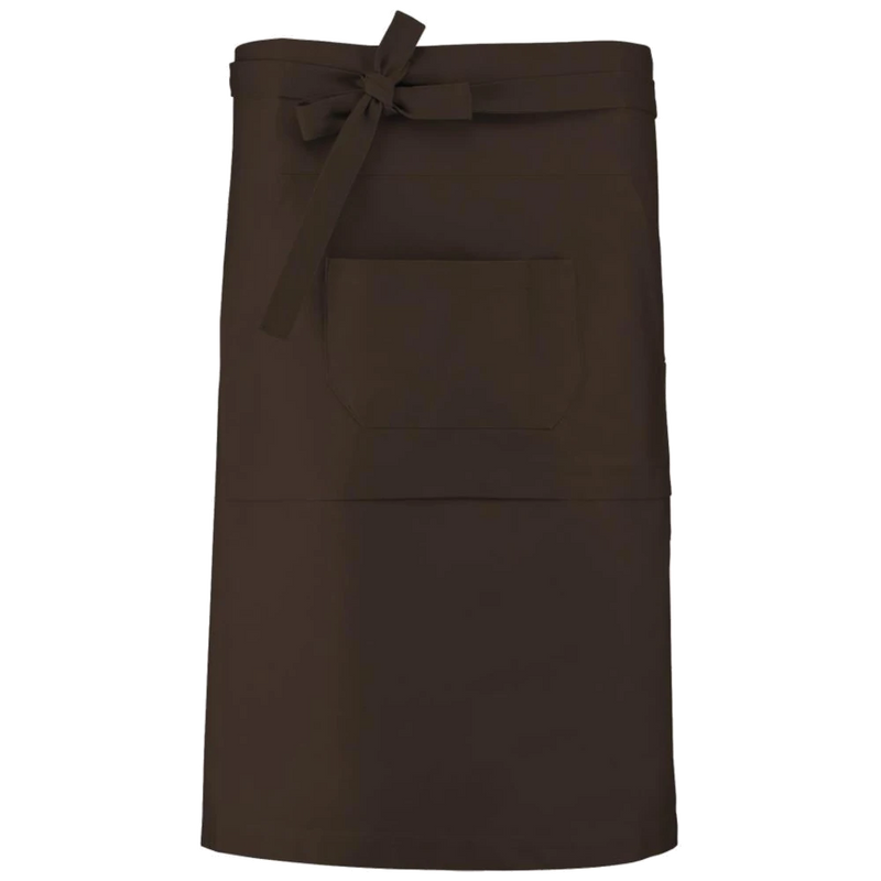 k887-cho_kariban-katoenen-lang-schort-63-x-90-chocoladebruin-front
