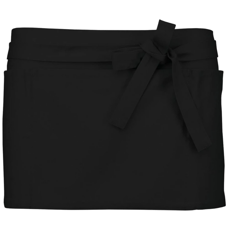 k886-bl_kariban-katoenen-kort-schort-26-x-70-zwart-front