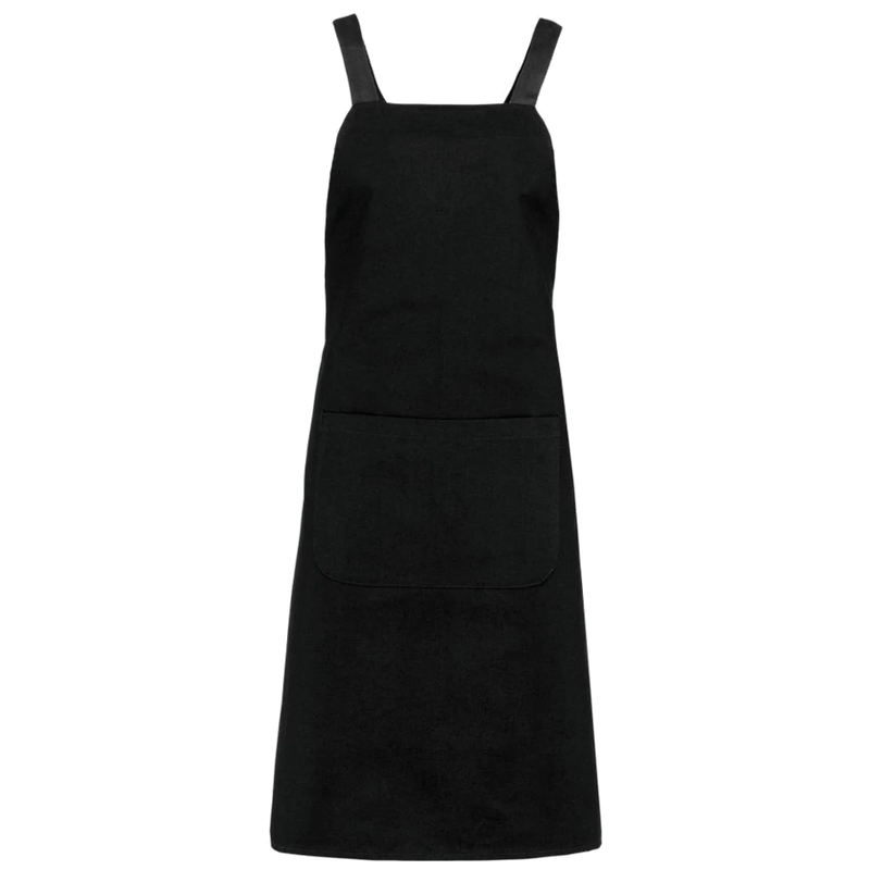 k8002-bl_kariban-schort-biologisch-katoen-90-x-76-zwart-front