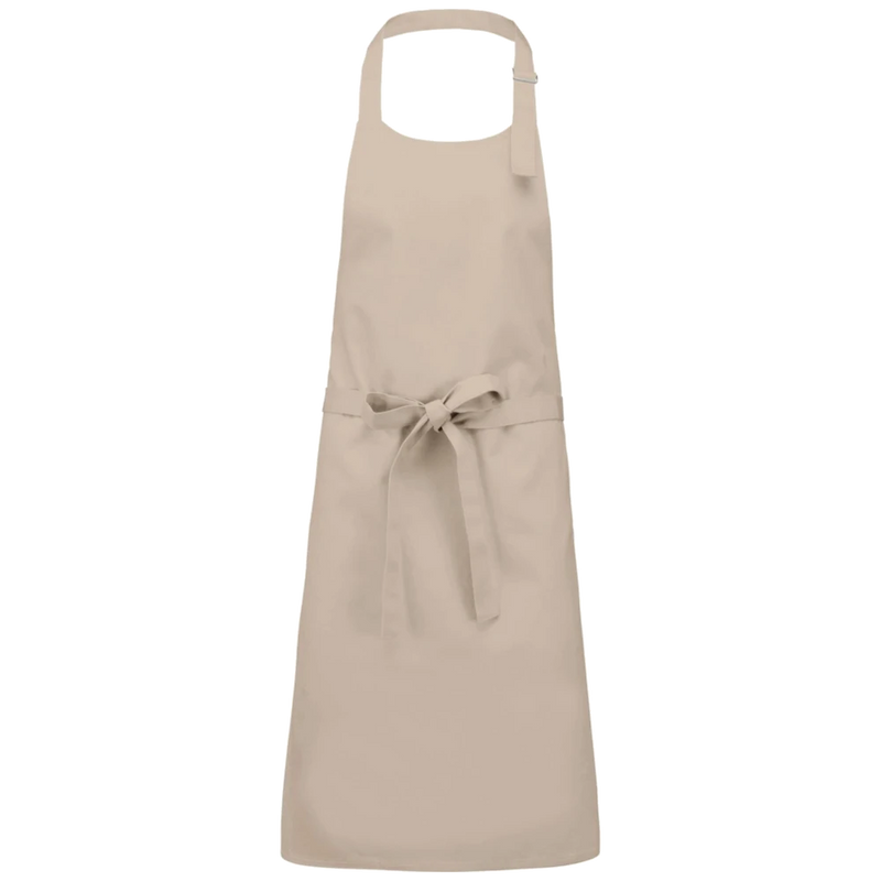 k895-be_kariban-katoenen-schort-zonder-zak-90-x-76-beige-front
