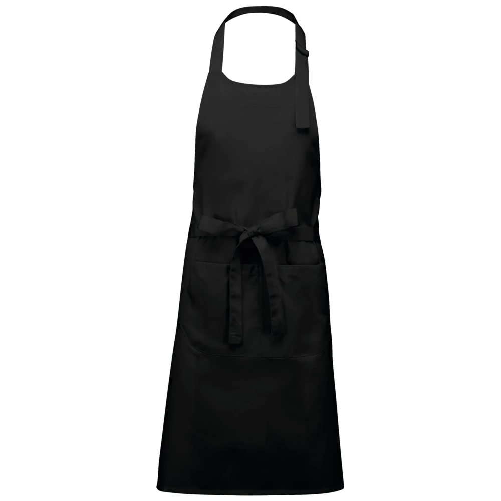 k8010_kariban-schort-polykatoen-60g-wasbaar-90-x-76-zwart-front
