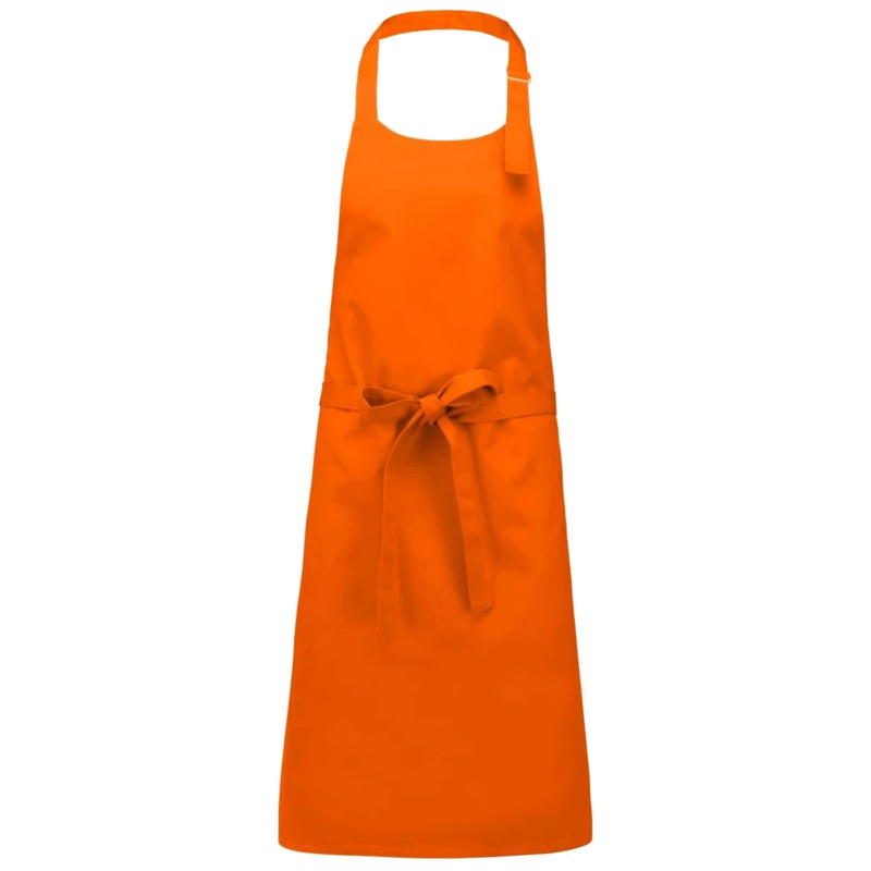 k895-or_kariban-katoenen-schort-zonder-zak-90-x-76-oranje-front