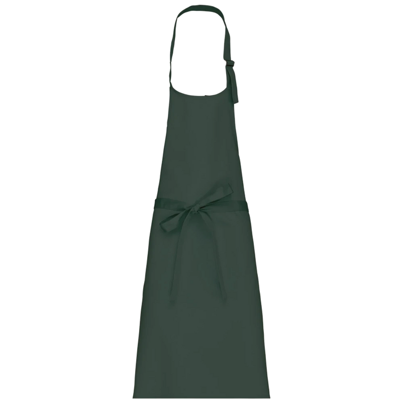 k895-bg_kariban-katoenen-schort-zonder-zak-90-x-76-flessengroen-front