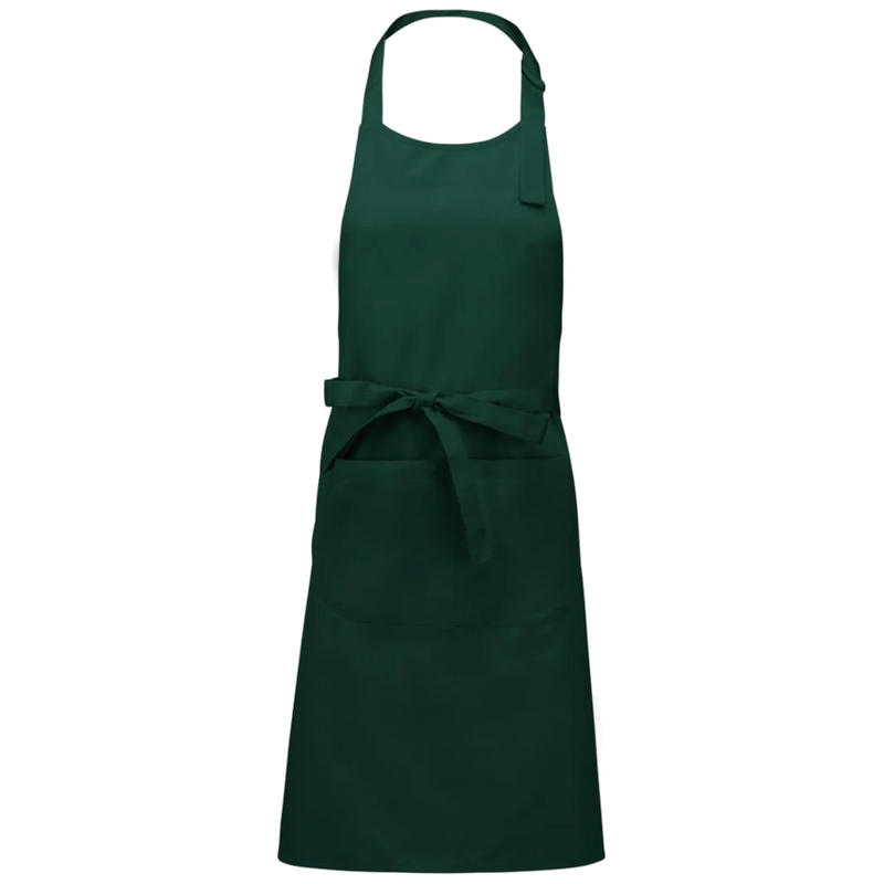 k885-bg_kariban-katoenen-schort-met-zak-90-x-76-flessengroen-front