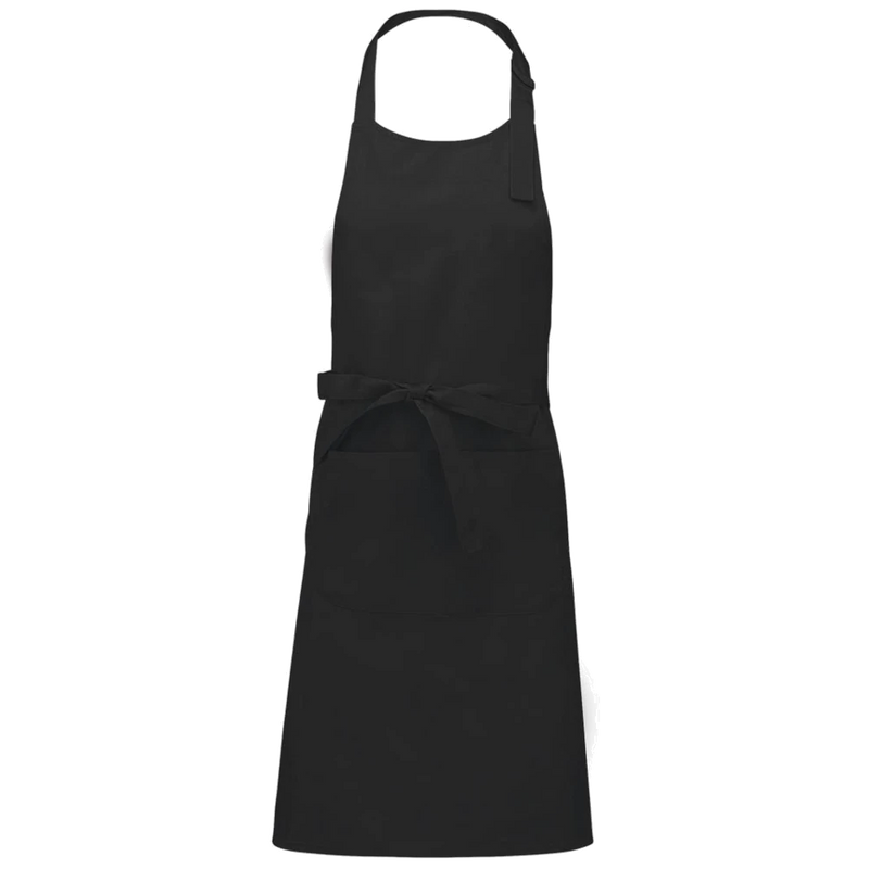 k885-bl_kariban-katoenen-schort-met-zak-90-x-76-zwart-front