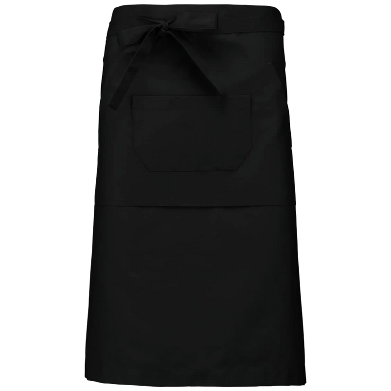 k897-bl_kariban-polykatoen-lang-schort-28-x-46-zwart-front
