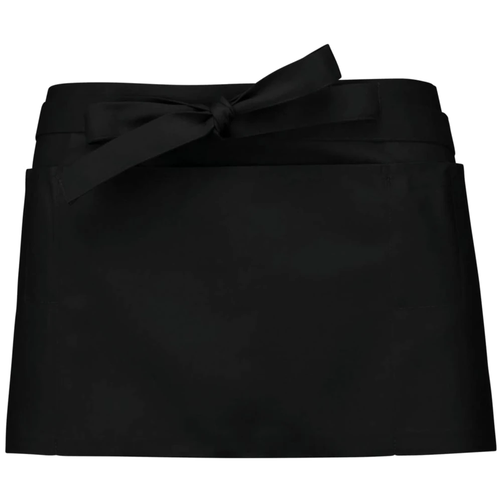 k896-bl_kariban-polykatoen-kort-schort-26-x-70-zwart-front